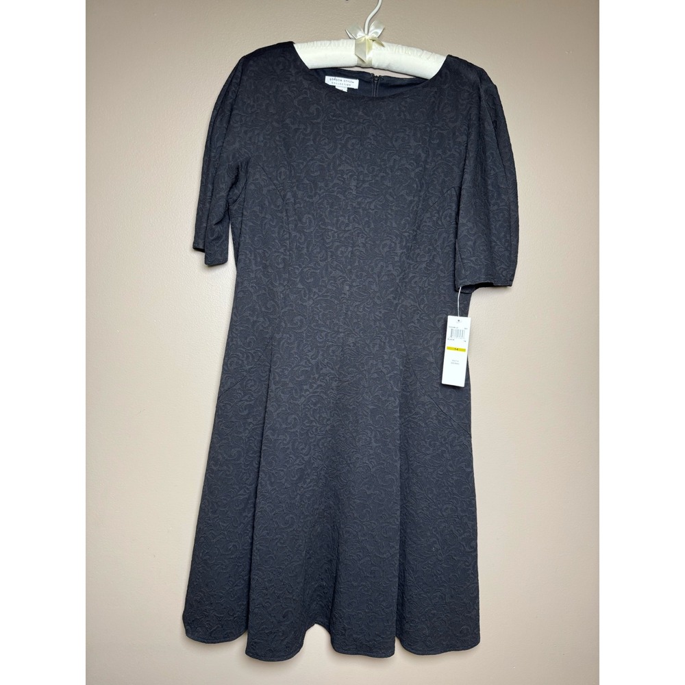 London Style Collection Black Dress Size 14 Mid Length Cocktail Zipper Back